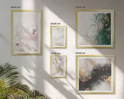 Tableau de décoration murale motif d'accents floraux à l'élégance abstraite
