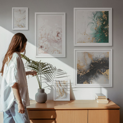 Tableau de décoration murale Accents floraux élégance abstraite