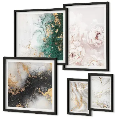 Tableau de décoration murale motif d'accents floraux à l'élégance abstraite