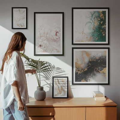 Tableau de décoration murale Accents floraux élégance abstraite