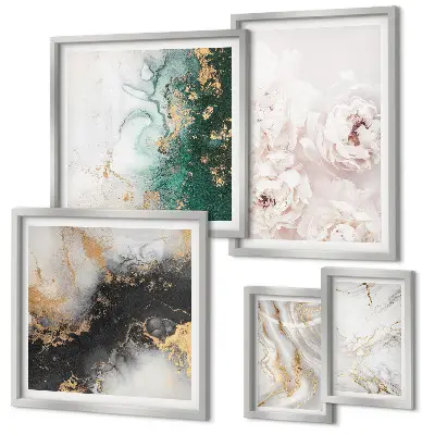 Tableau de décoration murale motif d'accents floraux à l'élégance abstraite