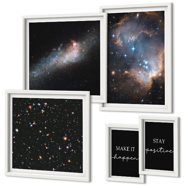 Lot de tableaux encadrés Inspirations cosmiques et motivation