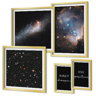Lot de tableaux encadrés Inspirations cosmiques et motivation