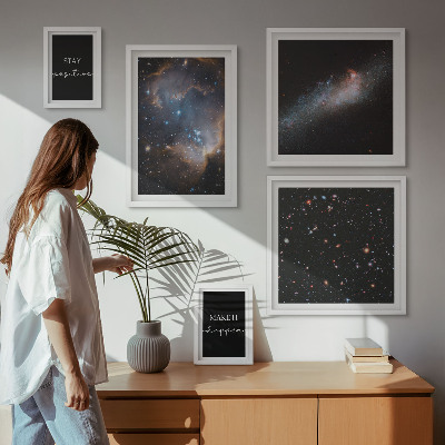 Lot de tableaux encadrés Inspirations cosmiques et motivation