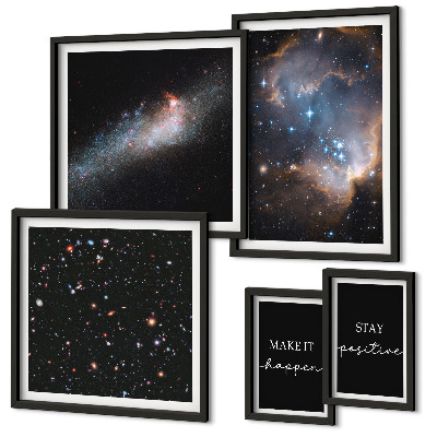 Lot de tableaux encadrés Inspirations cosmiques et motivation