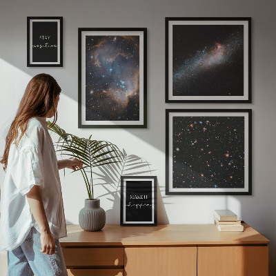 Lot de tableaux encadrés Inspirations cosmiques et motivation