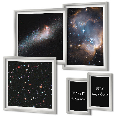 Lot de tableaux encadrés Inspirations cosmiques et motivation