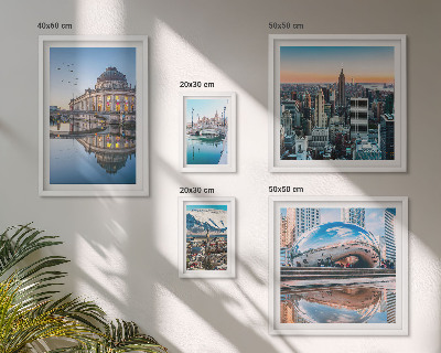 Ensemble de 5 tableaux Paysages urbains architecture nature