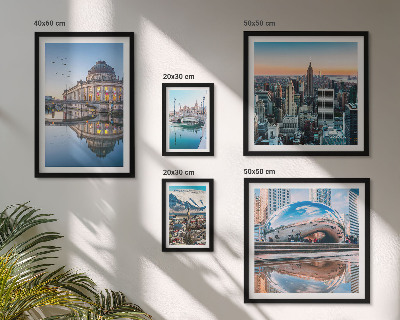 Ensemble de 5 tableaux Paysages urbains architecture nature