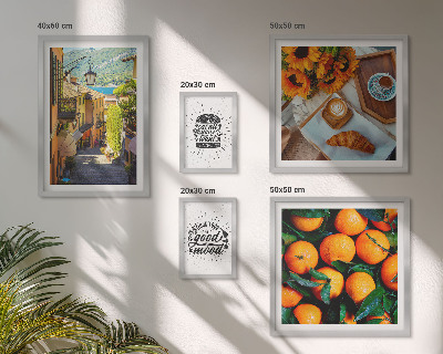 Ensemble de 5 tableaux Vue sur la rue depuis un café