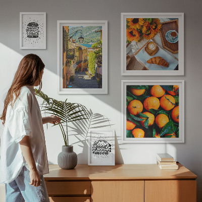 Ensemble de 5 tableaux Vue sur la rue depuis un café