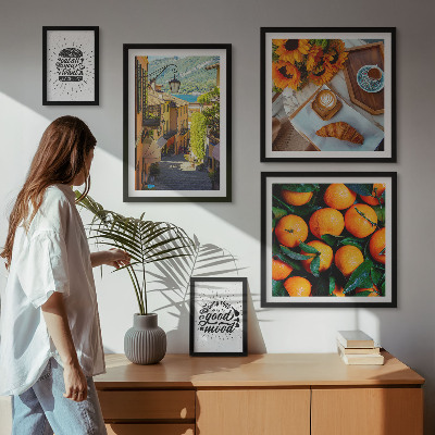 Ensemble de 5 tableaux Vue sur la rue depuis un café