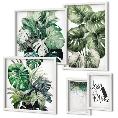 Ensemble de 5 tableaux Citations abstraites sur les plantes