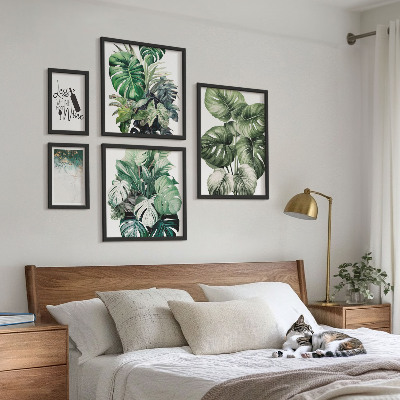 Ensemble de 5 tableaux Citations abstraites sur les plantes
