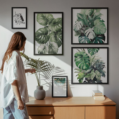 Ensemble de 5 tableaux Citations abstraites sur les plantes