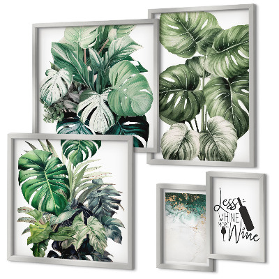 Ensemble de 5 tableaux Citations abstraites sur les plantes