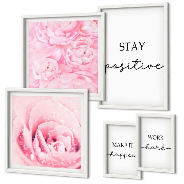 Lot de tableaux encadrés Citations inspirantes sur les fleurs