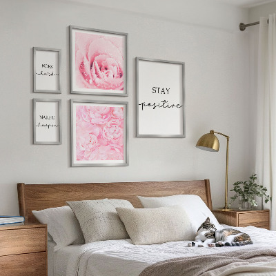 Lot de tableaux encadrés Citations inspirantes sur les fleurs