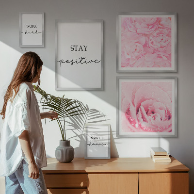 Lot de tableaux encadrés Citations inspirantes sur les fleurs