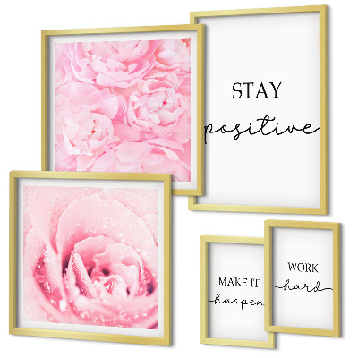Lot de tableaux encadrés Citations inspirantes sur les fleurs