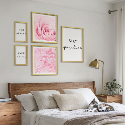Lot de tableaux encadrés Citations inspirantes sur les fleurs