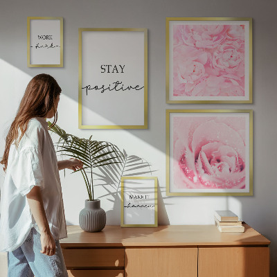 Lot de tableaux encadrés Citations inspirantes sur les fleurs