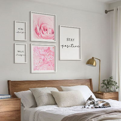 Lot de tableaux encadrés Citations inspirantes sur les fleurs