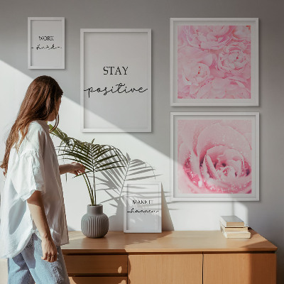 Lot de tableaux encadrés Citations inspirantes sur les fleurs