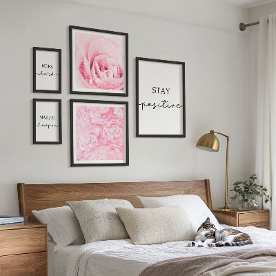 Lot de tableaux encadrés Citations inspirantes sur les fleurs