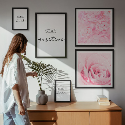 Lot de tableaux encadrés Citations inspirantes sur les fleurs