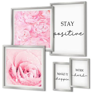 Lot de tableaux encadrés Citations inspirantes sur les fleurs