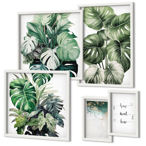 Ensemble de 5 tableaux Inspirations végétales modernes
