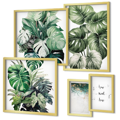 Ensemble de 5 tableaux Inspirations végétales modernes