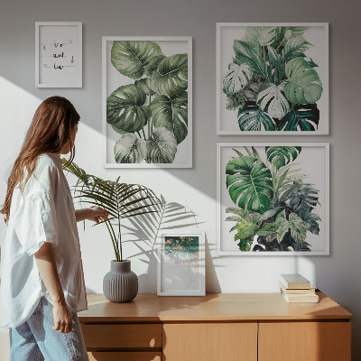Ensemble de 5 tableaux Inspirations végétales modernes