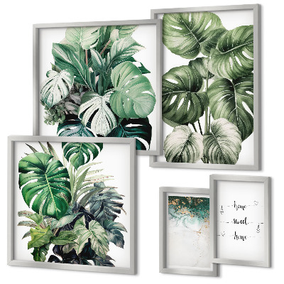 Ensemble de 5 tableaux Inspirations végétales modernes
