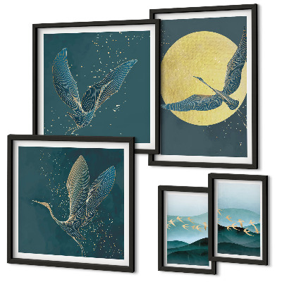 Tableau de décoration murale Paysages oiseaux ciel nocturne