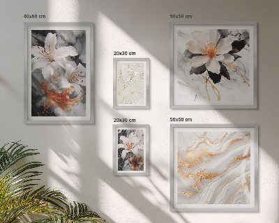 Ensemble de 5 tableaux Élégance du fond en marbre floral