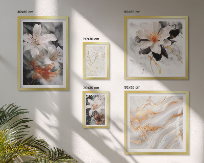 Ensemble de 5 tableaux Élégance du fond en marbre floral