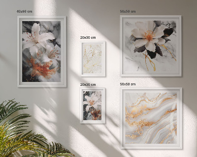 Ensemble de 5 tableaux Élégance du fond en marbre floral