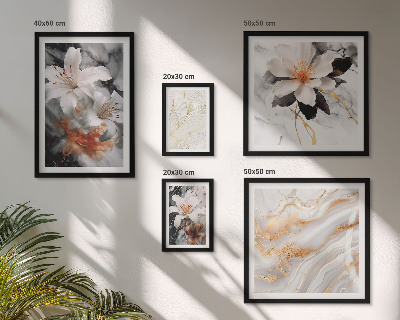 Ensemble de 5 tableaux Élégance du fond en marbre floral
