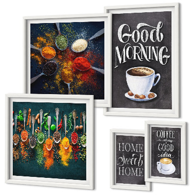 Lot de tableaux encadrés Idées café pour les amateurs de café