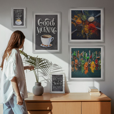 Lot de tableaux encadrés Idées café pour les amateurs de café