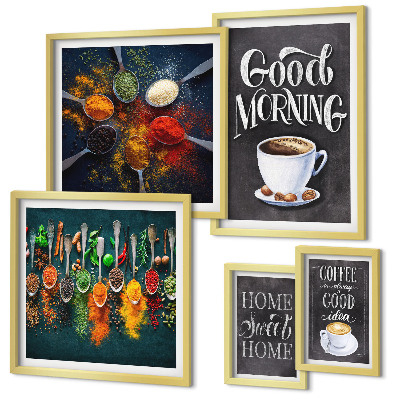 Lot de tableaux encadrés Idées café pour les amateurs de café