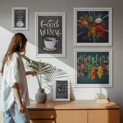 Lot de tableaux encadrés Idées café pour les amateurs de café