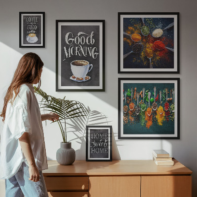 Lot de tableaux encadrés Idées café pour les amateurs de café