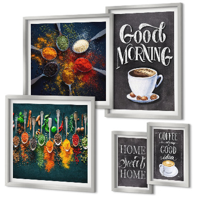 Lot de tableaux encadrés Idées café pour les amateurs de café