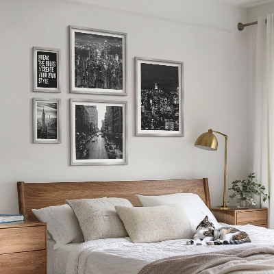 Ensemble de 5 tableaux Vues en noir et blanc de New York