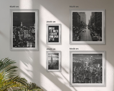 Ensemble de 5 tableaux Vues en noir et blanc de New York