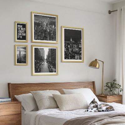 Ensemble de 5 tableaux Vues en noir et blanc de New York