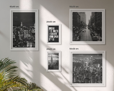 Ensemble de 5 tableaux Vues en noir et blanc de New York